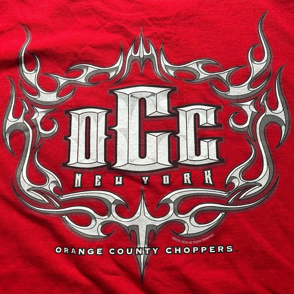 Vintage 2003 Orange County Choppers New York Fire Flames Tribal T-Shirt